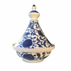 Plat à Tajine modèle Fleur Bleue 30cm